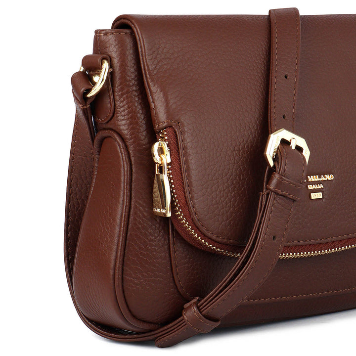 Small Wax Leather Sling - Espresso