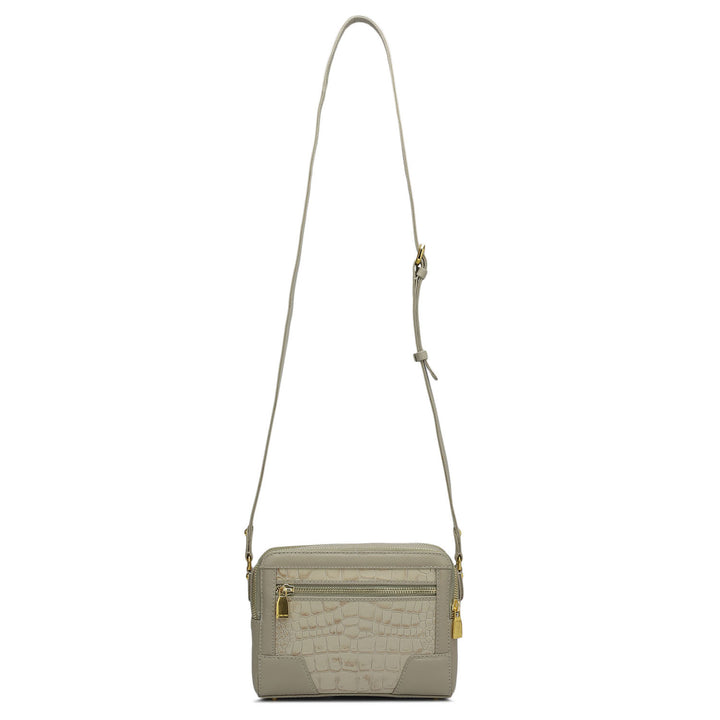 Small Croco Franzy Leather Sling - Frost