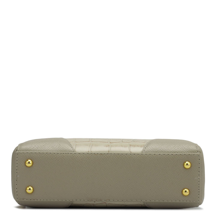 Small Croco Franzy Leather Sling - Frost