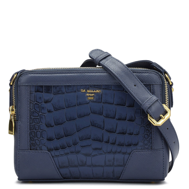 Small Croco Franzy Leather Sling - Stardust