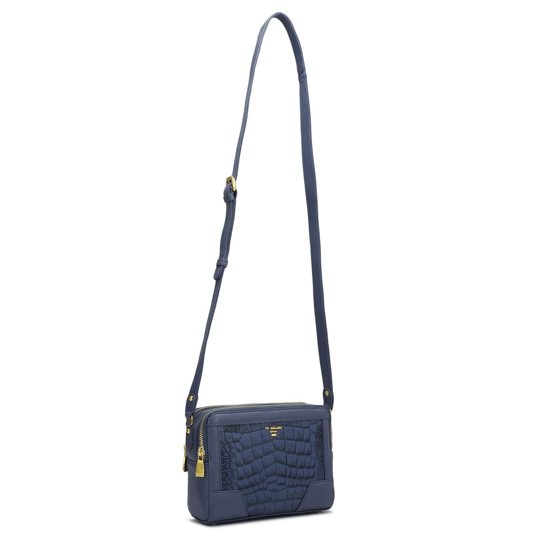 Small Croco Franzy Leather Sling - Stardust