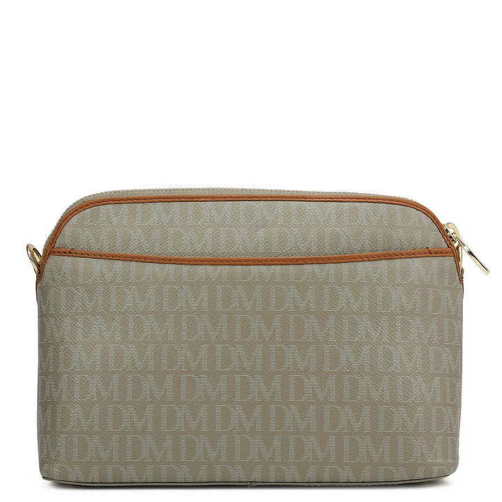 Small Monogram Leather Sling - Stone Grey