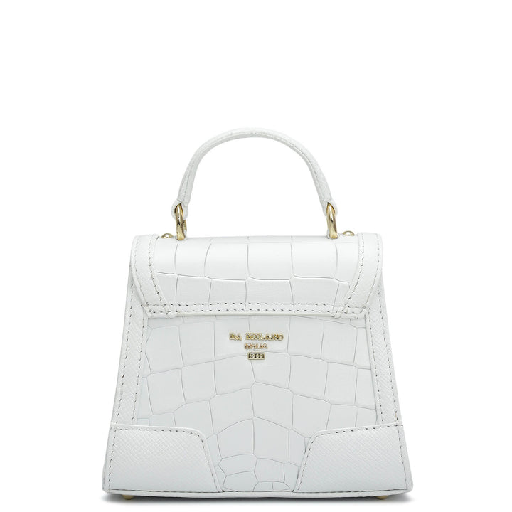 Small Croco Franzy Leather Sling - Snow