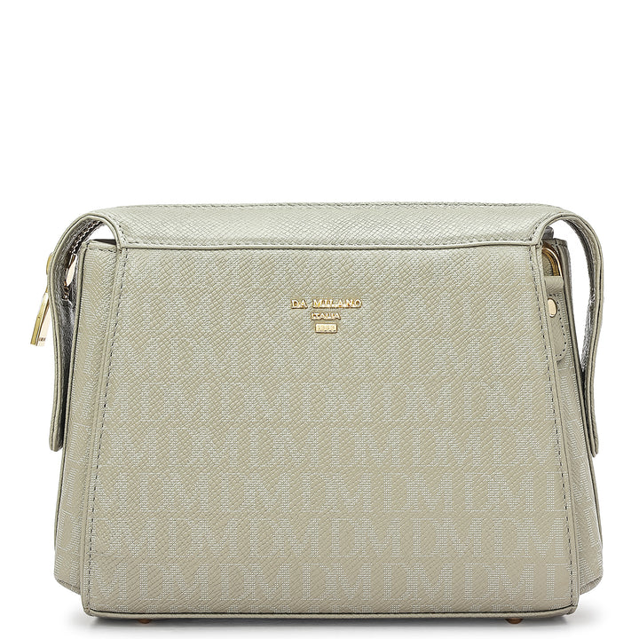 Small Monogram Leather Sling - Stone Grey