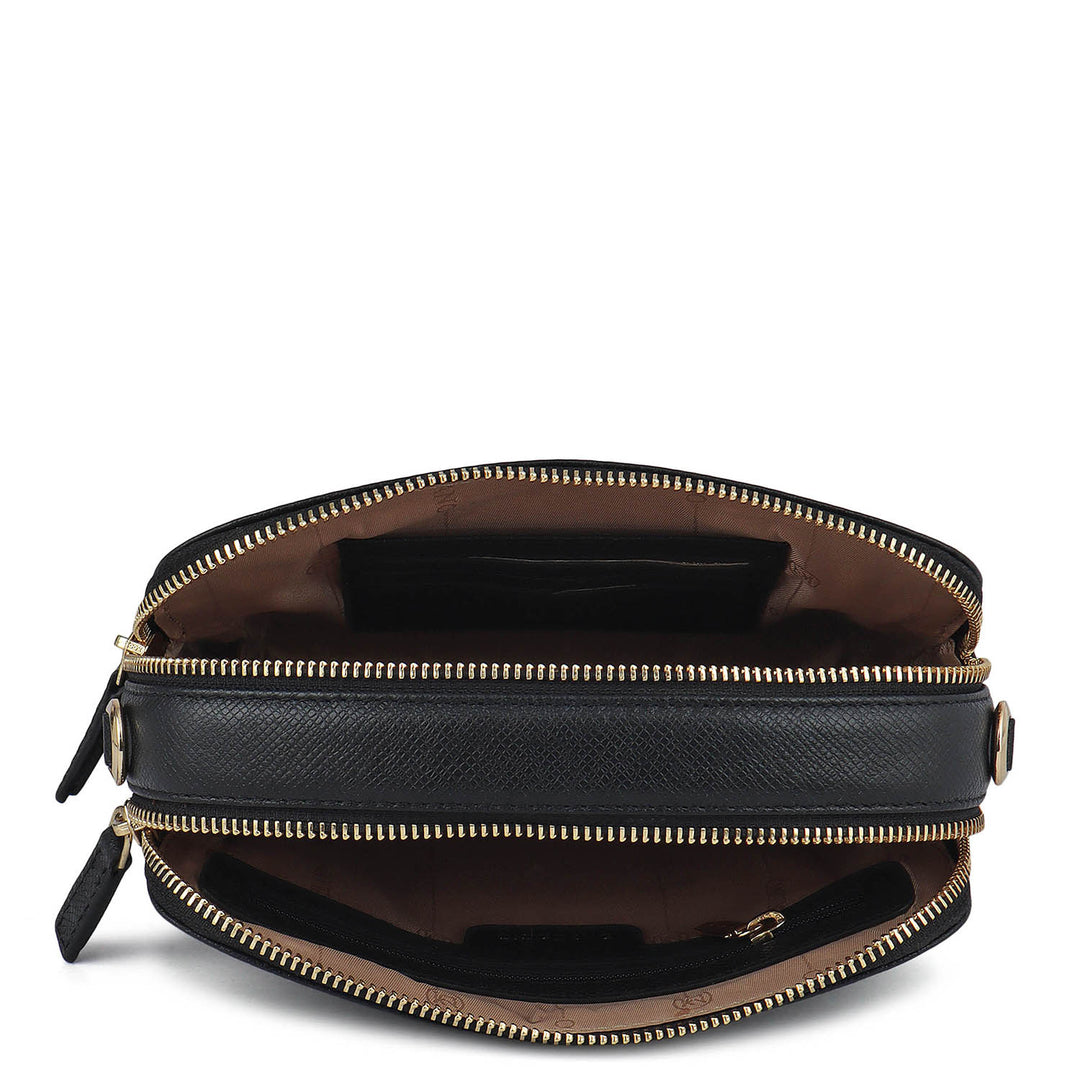 Small Franzy Leather Sling - Black