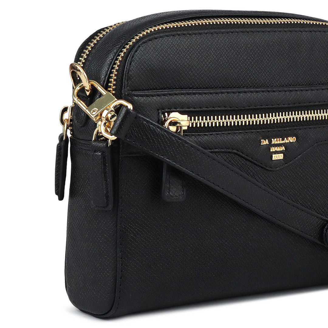 Small Franzy Leather Sling - Black