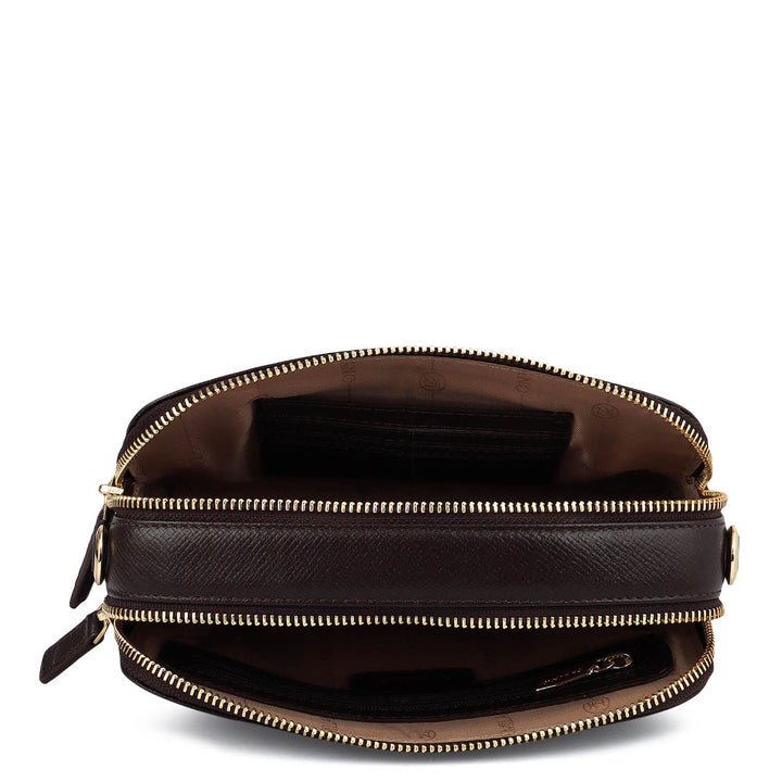 Small Franzy Leather Sling - Chocolate