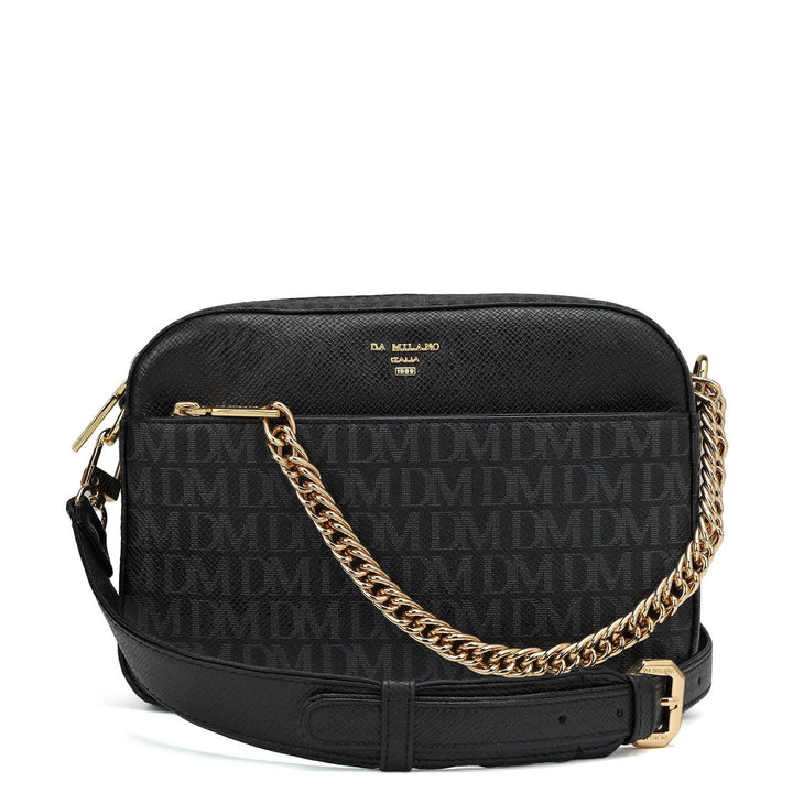 Small Monogram Leather Sling Bag - Black