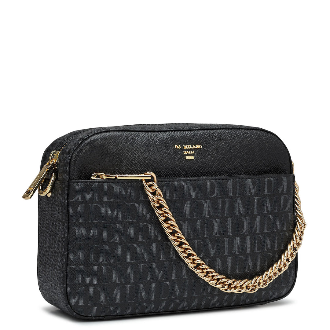 Small Monogram Leather Sling Bag - Black
