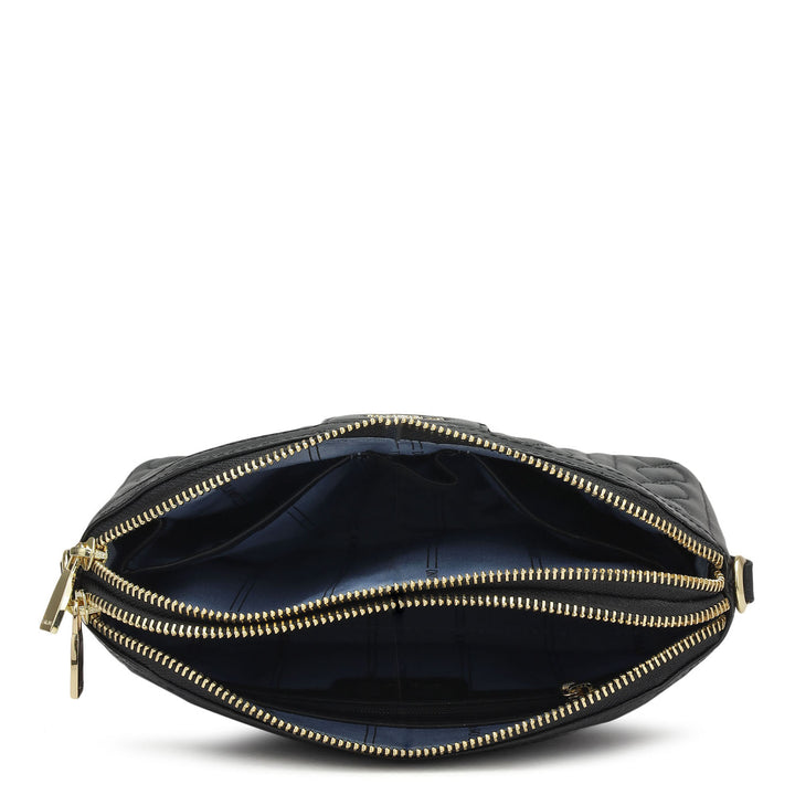 Small Quilting Leather Sling - Black