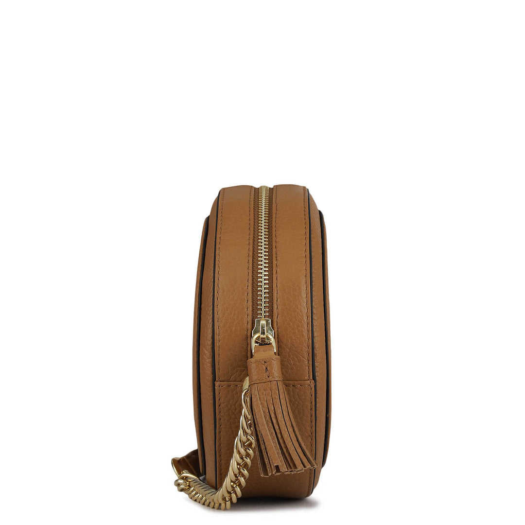Small Wax Leather Sling - Caramel