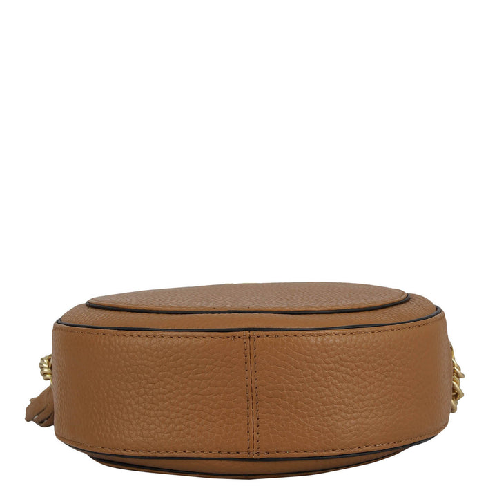 Small Wax Leather Sling - Caramel