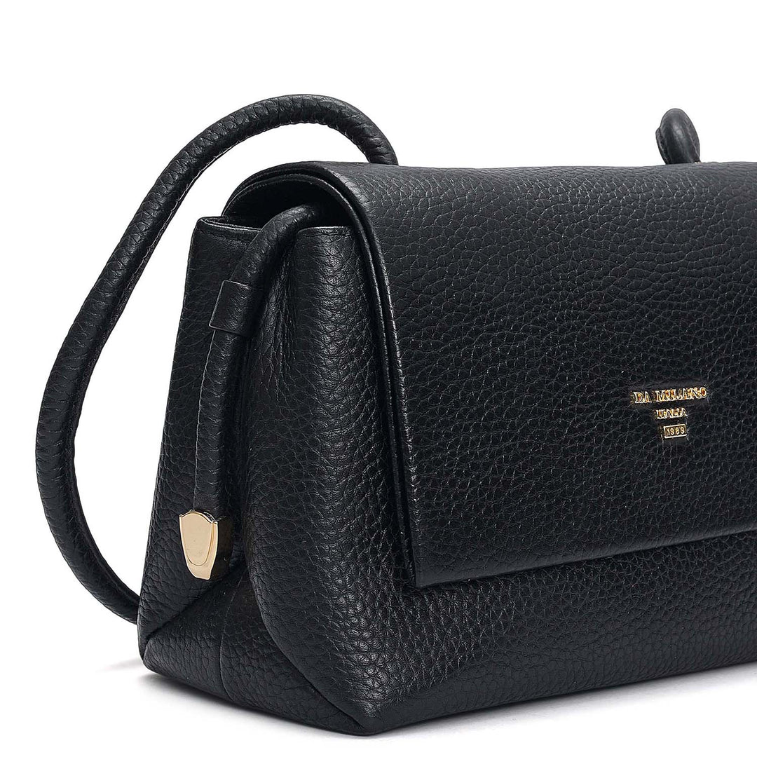 Small Wax Leather Sling - Black