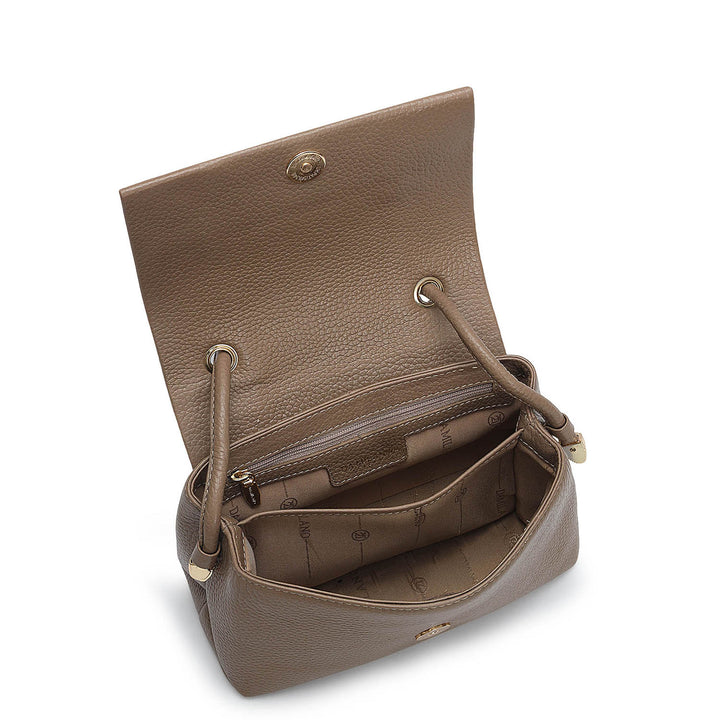 Small Wax Leather Sling - Greyish Taupe
