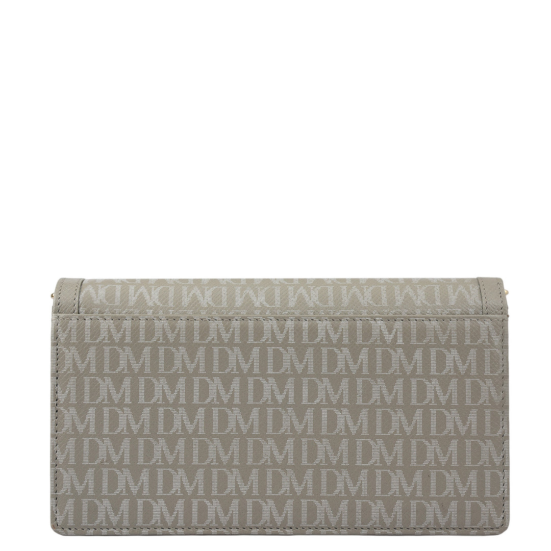 Monogram Leather Ladies Wallet - Grey