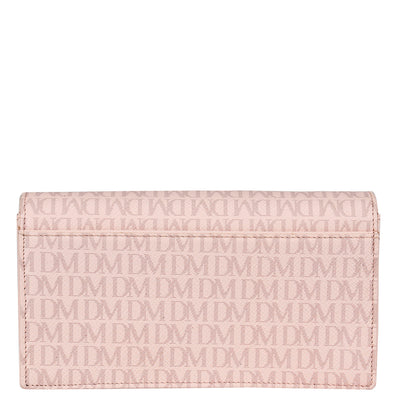 Monogram Leather Ladies Sling Wallet - Blush