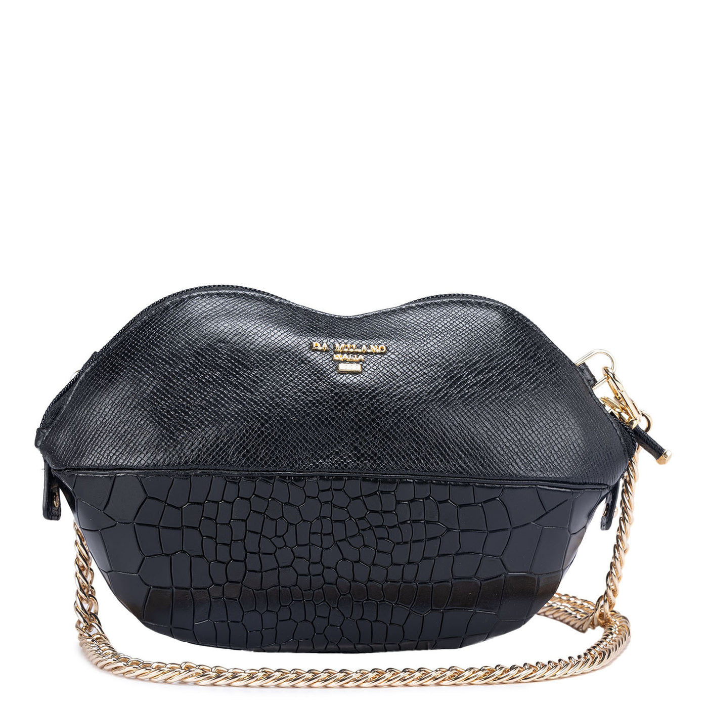 Croco Franzy Leather Ladies Sling Wallet - Black
