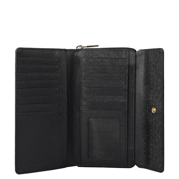 Croco Leather Ladies Wallet - Black