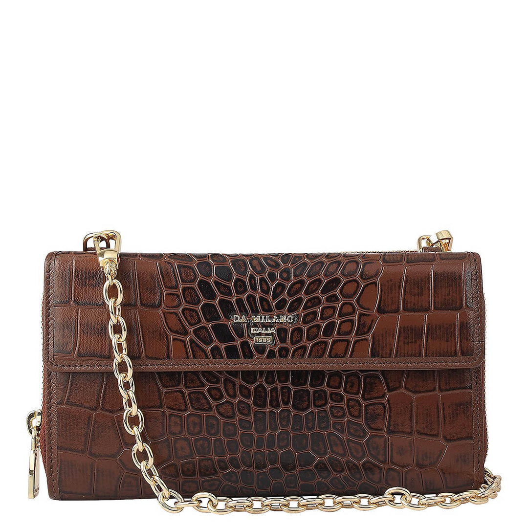 Croco Leather Ladies Wallet - Date