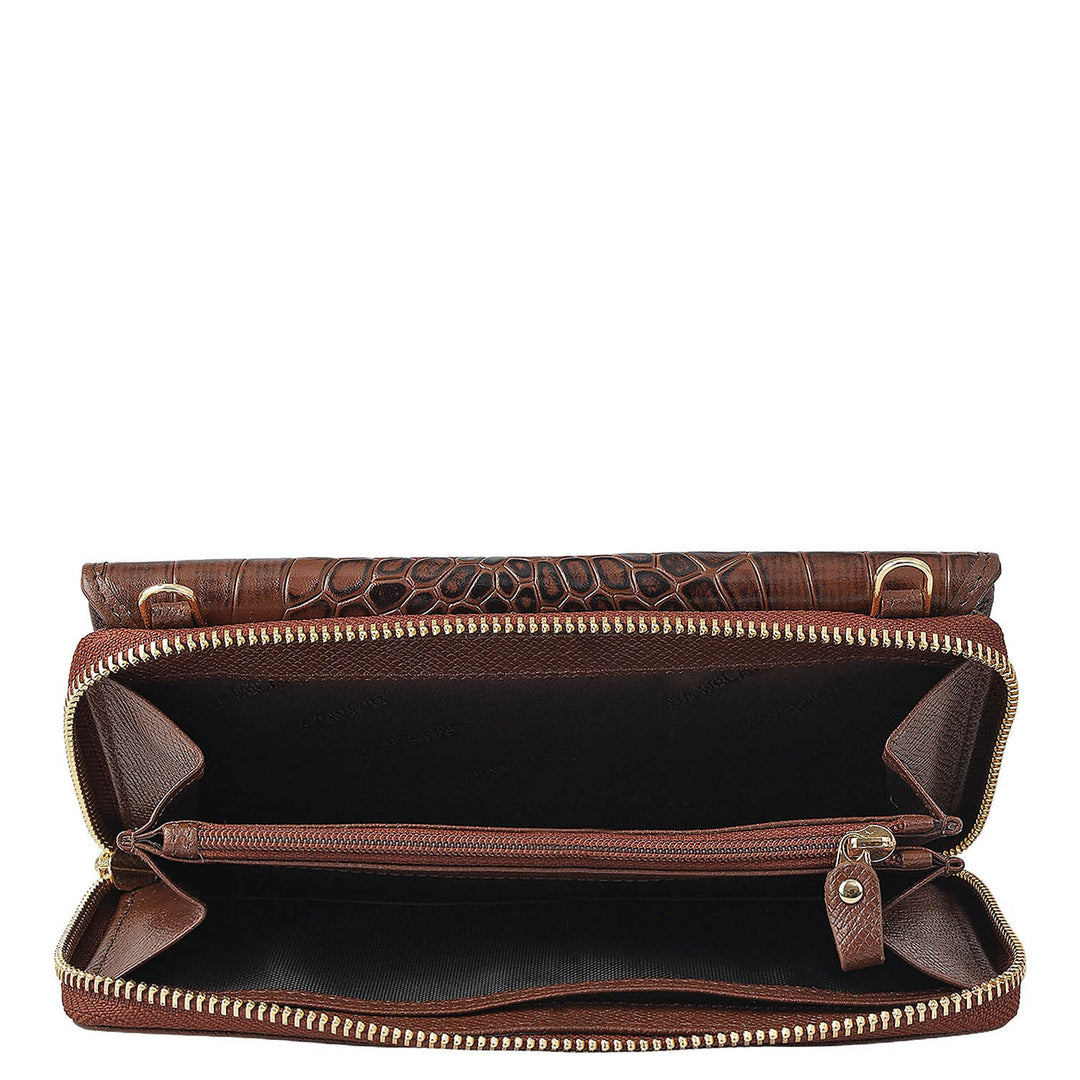 Croco Leather Ladies Wallet - Date