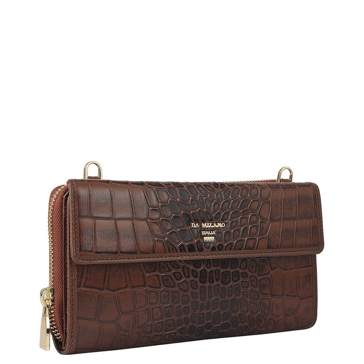 Croco Leather Ladies Wallet - Date