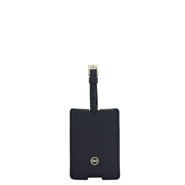 Wax Leather Luggage Tag - Black