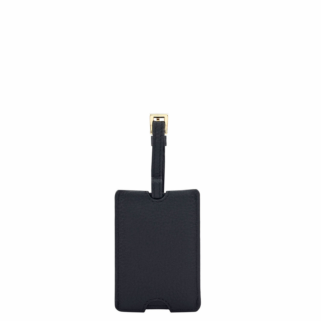Wax Leather Luggage Tag - Black