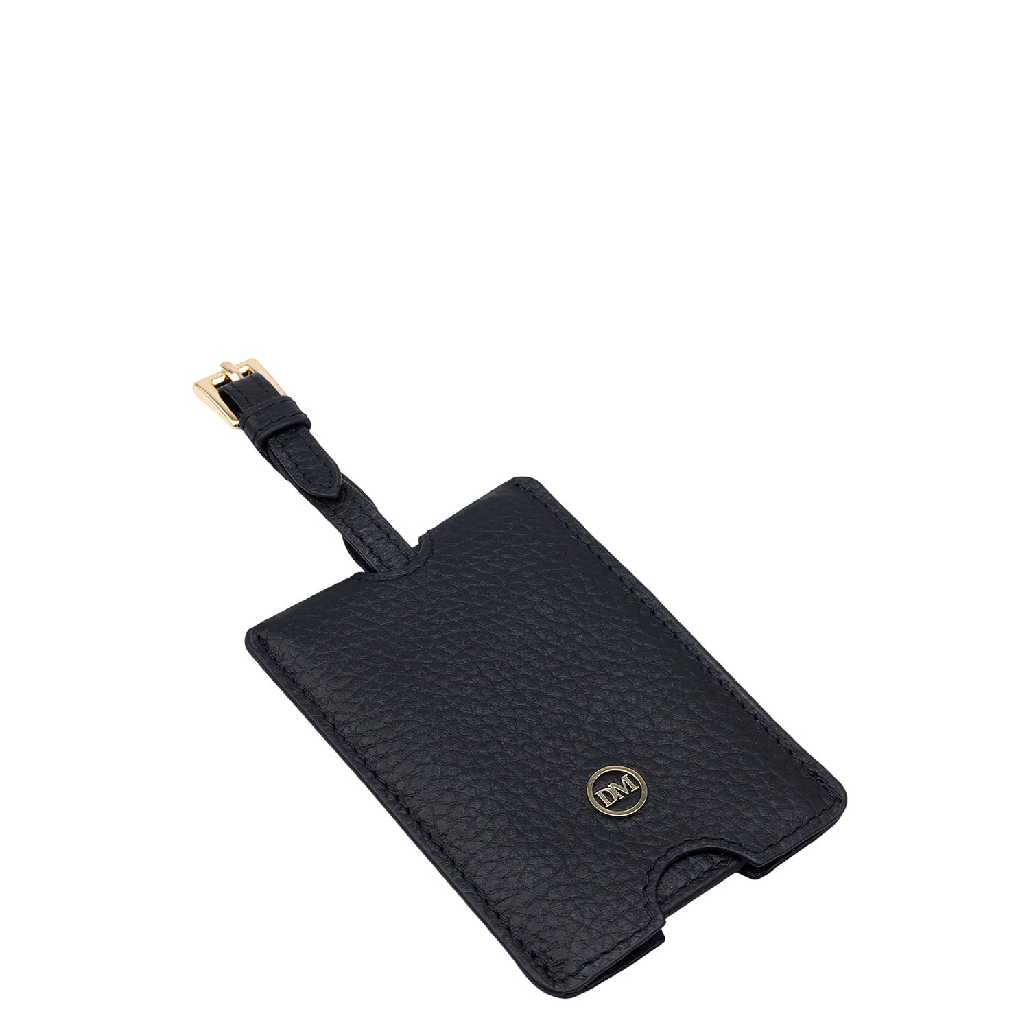 Wax Leather Luggage Tag - Black – Da Milano
