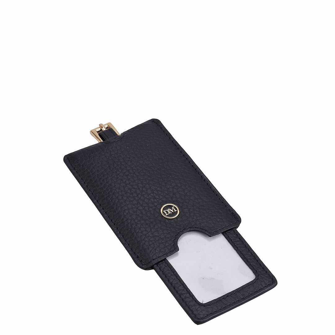 Wax Leather Luggage Tag - Black
