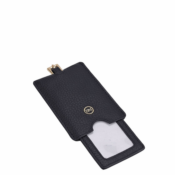 Wax Leather Luggage Tag - Black