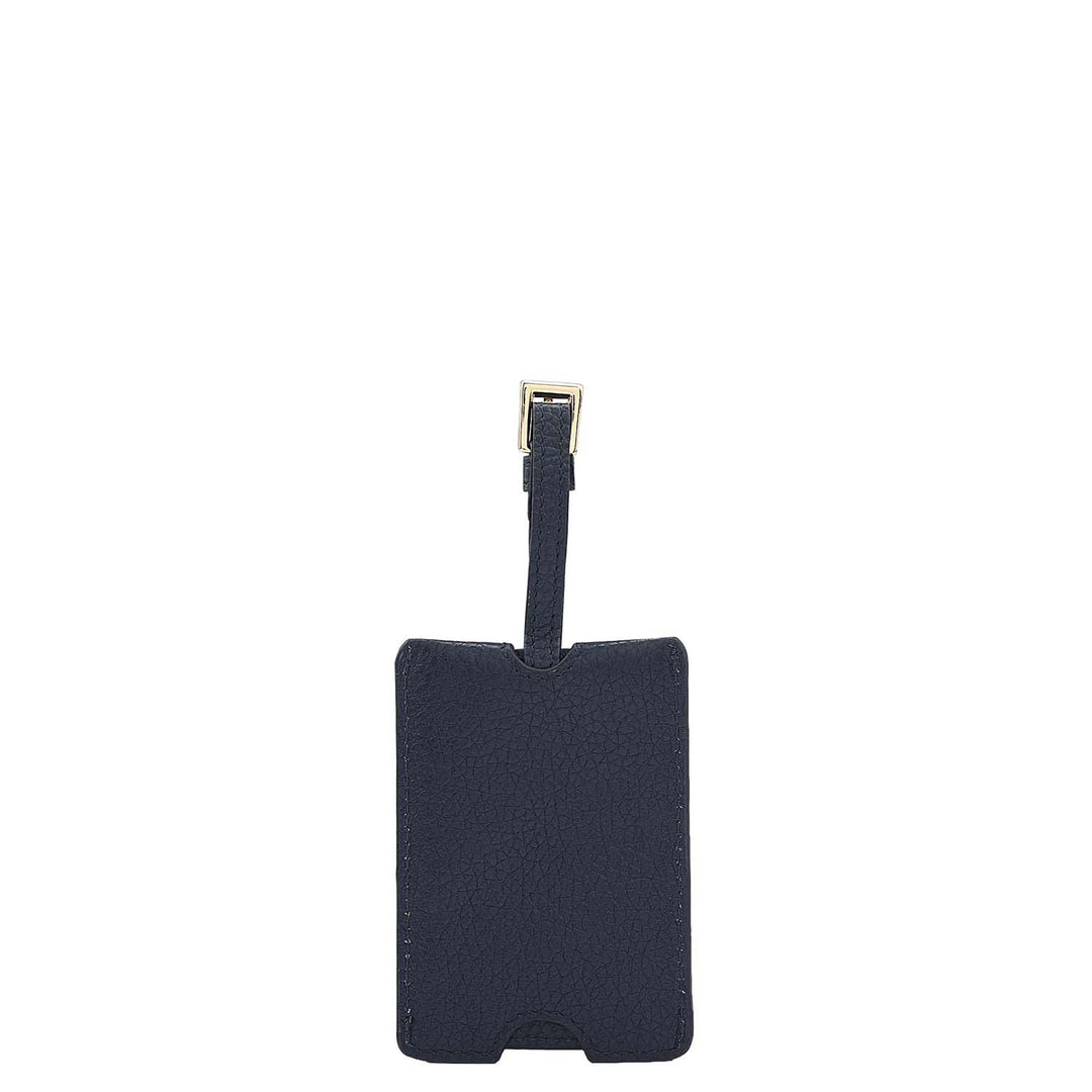 Wax Leather Luggage Tag - Navy