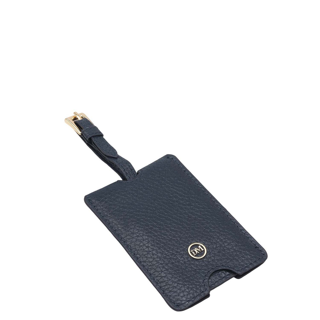 Wax Leather Luggage Tag - Navy