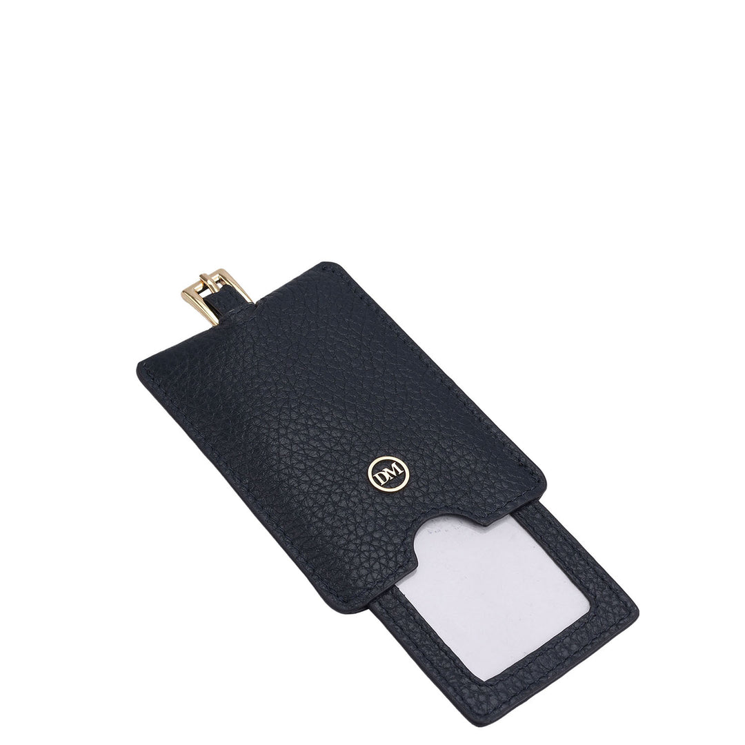 Wax Leather Luggage Tag - Navy