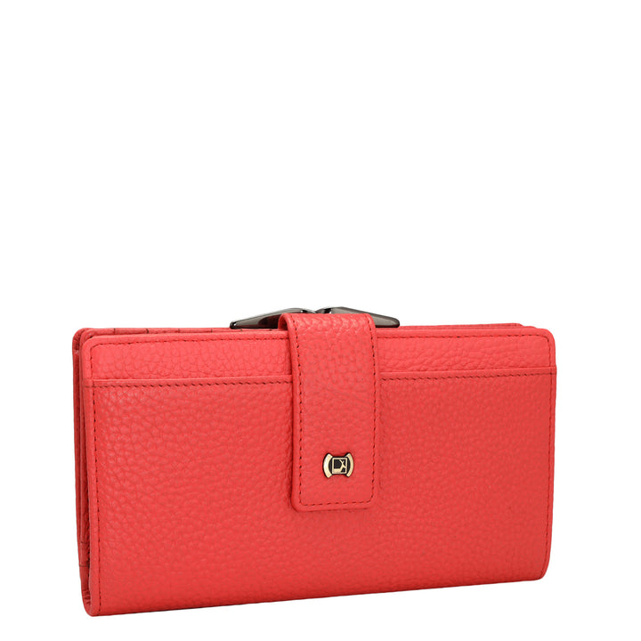 Wax Leather Ladies Wallet - Corallo