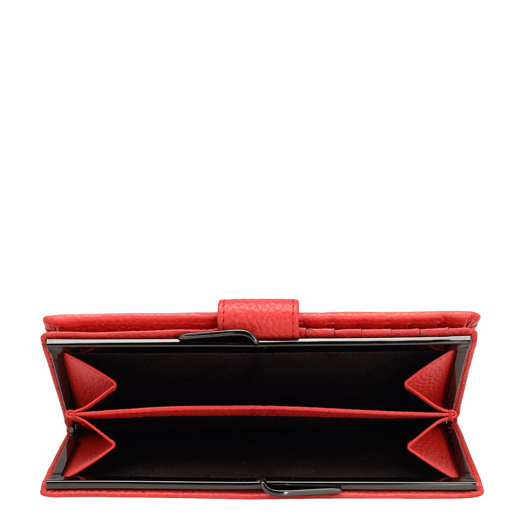 Wax Leather Ladies Wallet - Corallo