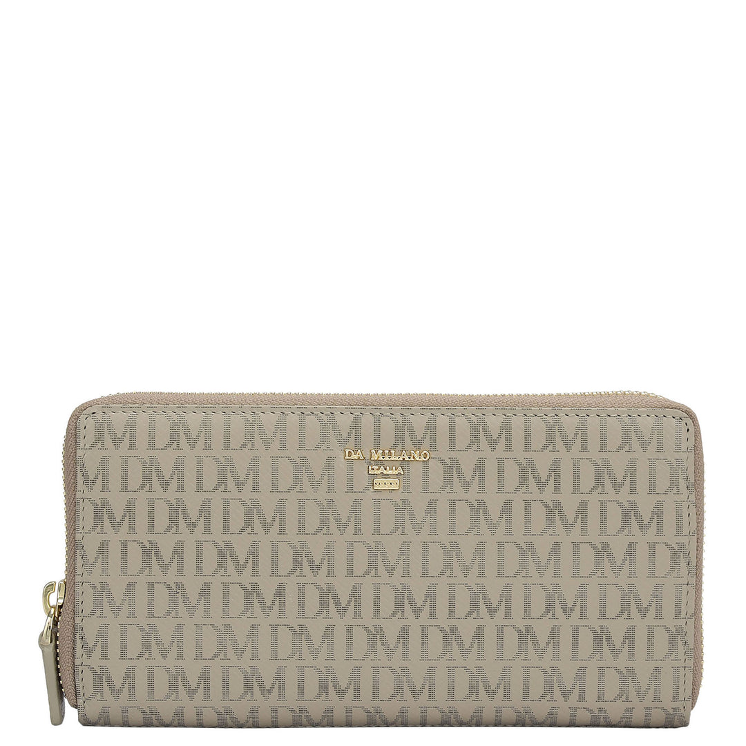 Monogram Leather Ladies Wallet - Chalk