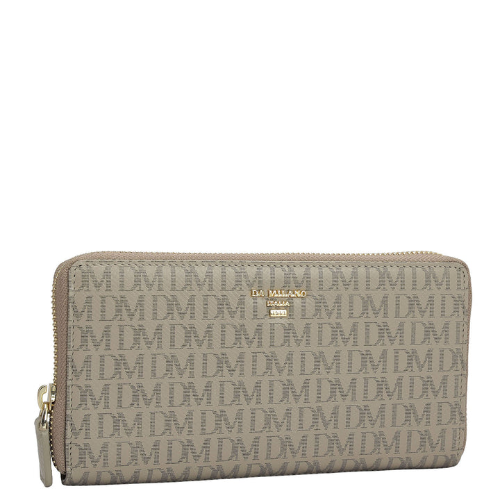 Monogram Leather Ladies Wallet - Chalk