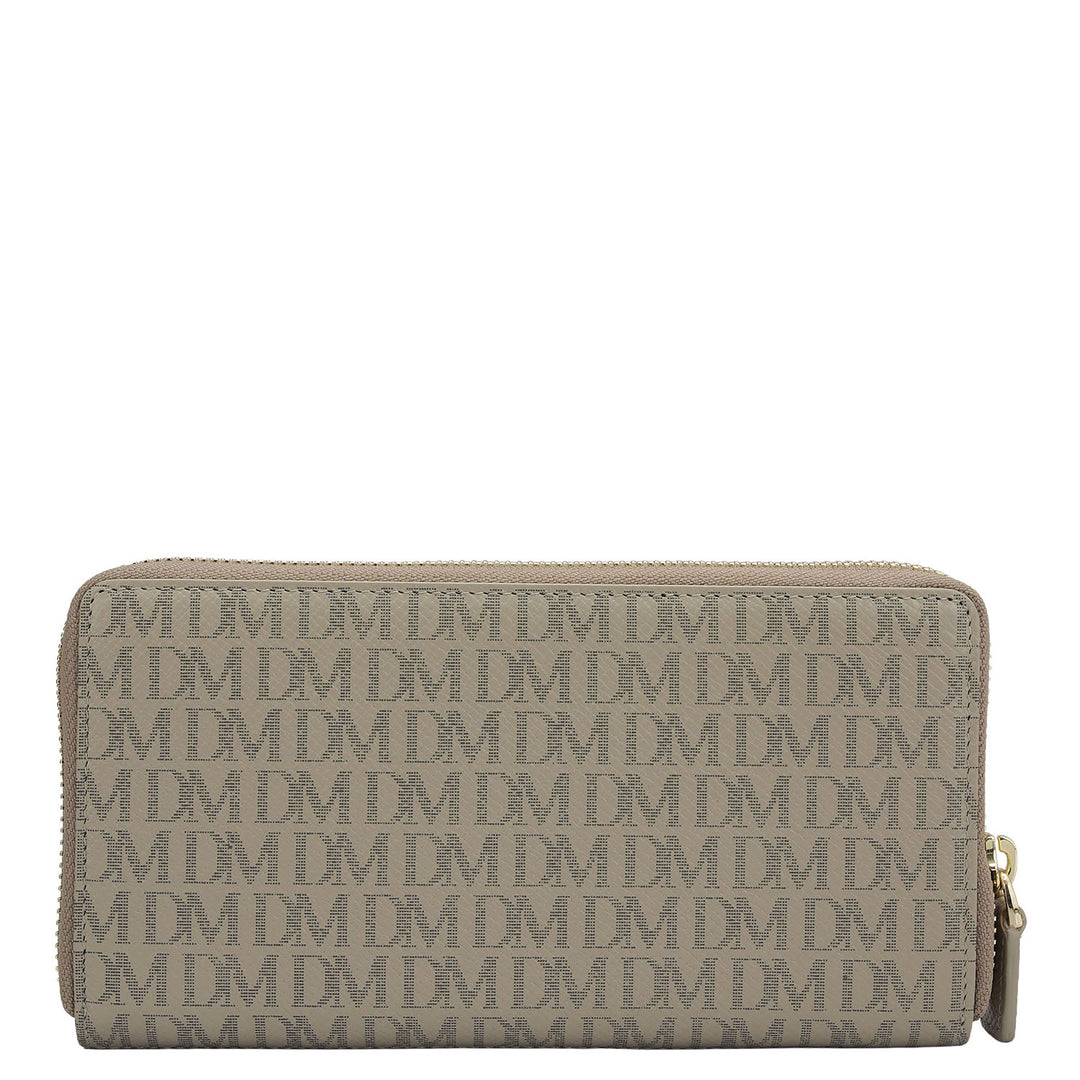 Monogram Leather Ladies Wallet - Chalk