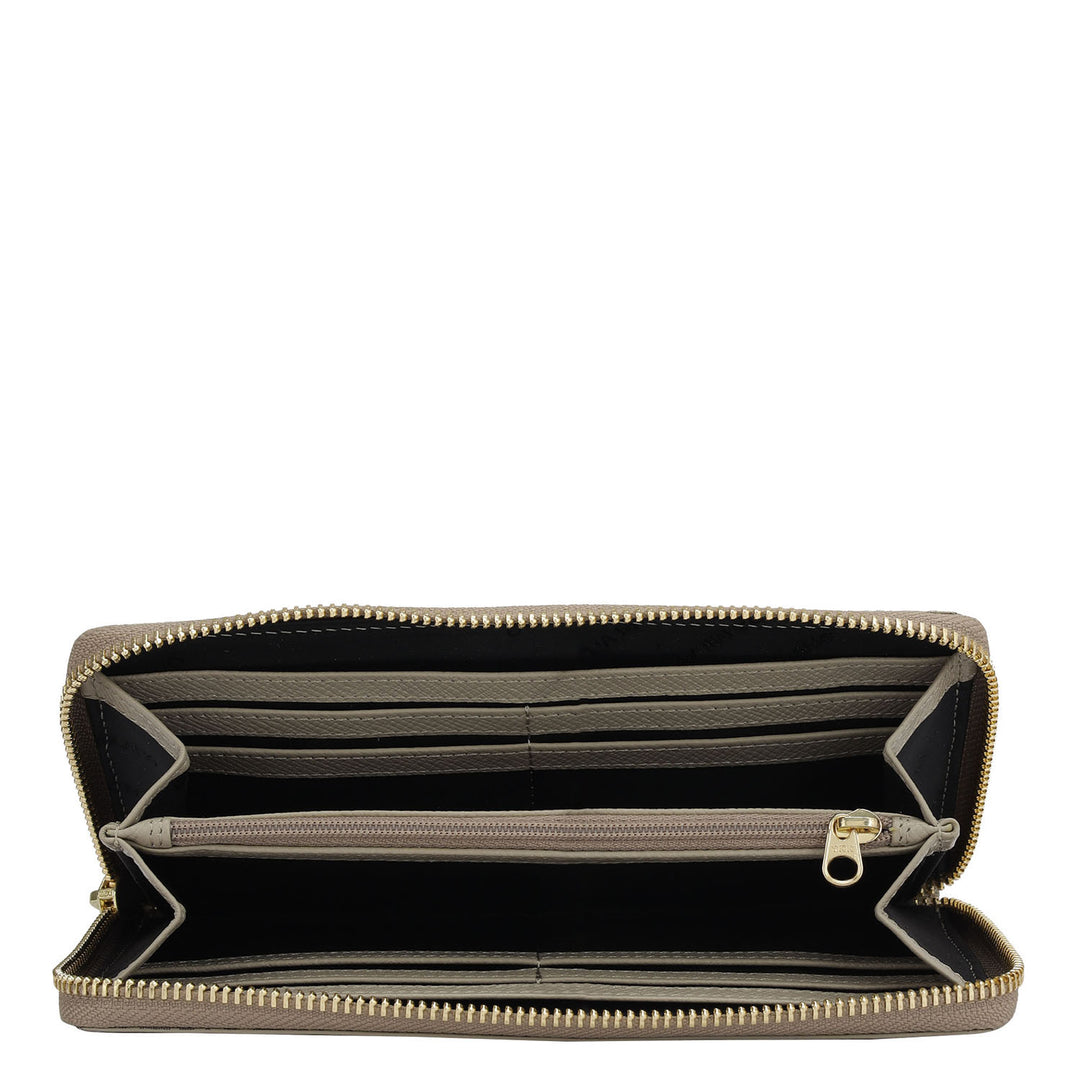 Monogram Leather Ladies Wallet - Chalk