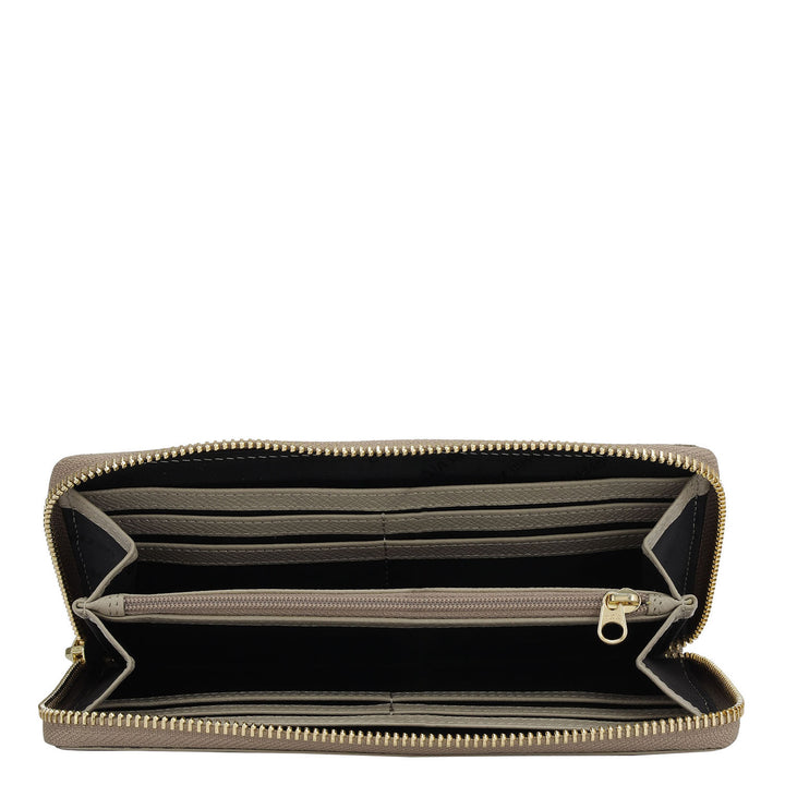 Monogram Leather Ladies Wallet - Chalk