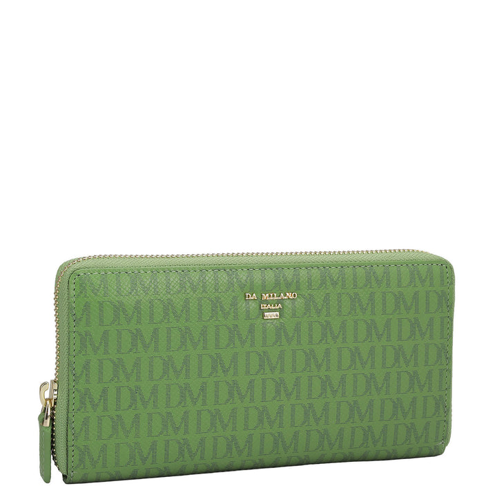 Monogram Leather Ladies Wallet - Kiwi