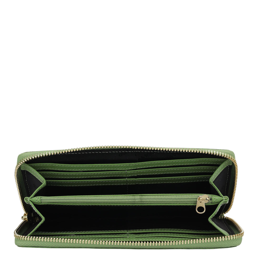 Monogram Leather Ladies Wallet - Kiwi