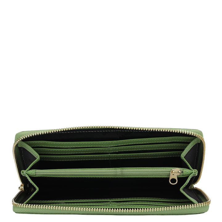 Monogram Leather Ladies Wallet - Kiwi