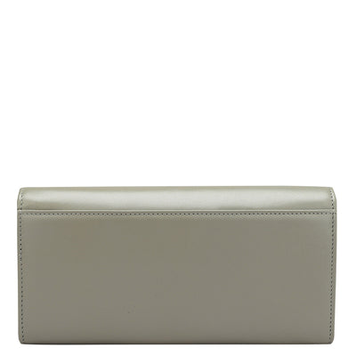 Plain Leather Ladies Wallet - Grey