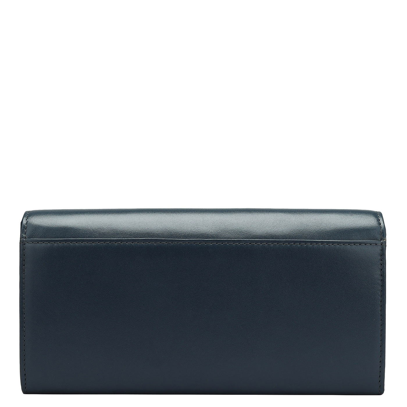 Plain Leather Ladies Wallet - Navy