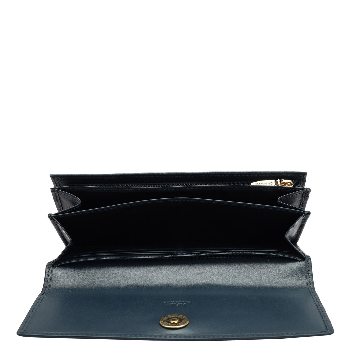 Plain Leather Ladies Wallet - Navy