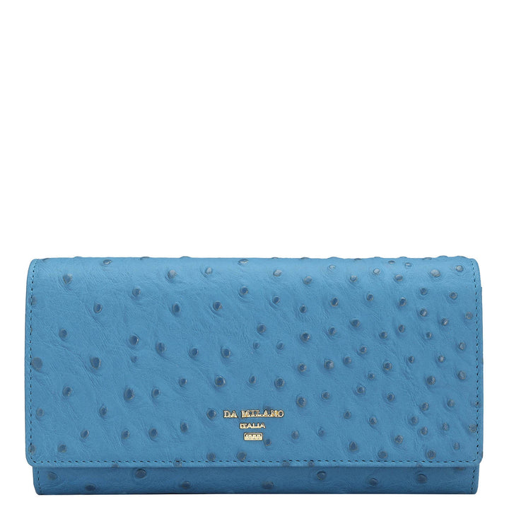 Ostrich Leather Ladies Wallet - Imp & Blue
