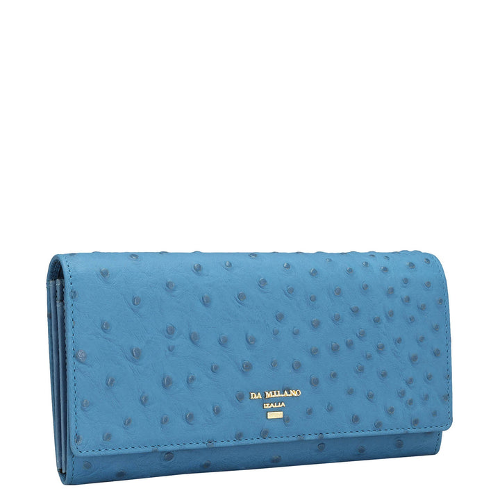 Ostrich Leather Ladies Wallet - Imp & Blue