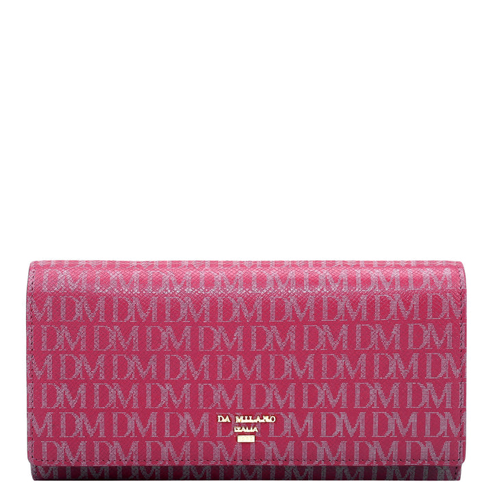 Monogram Leather Ladies Wallet - Plumberry
