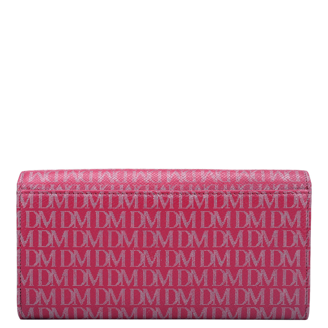 Monogram Leather Ladies Wallet - Plumberry